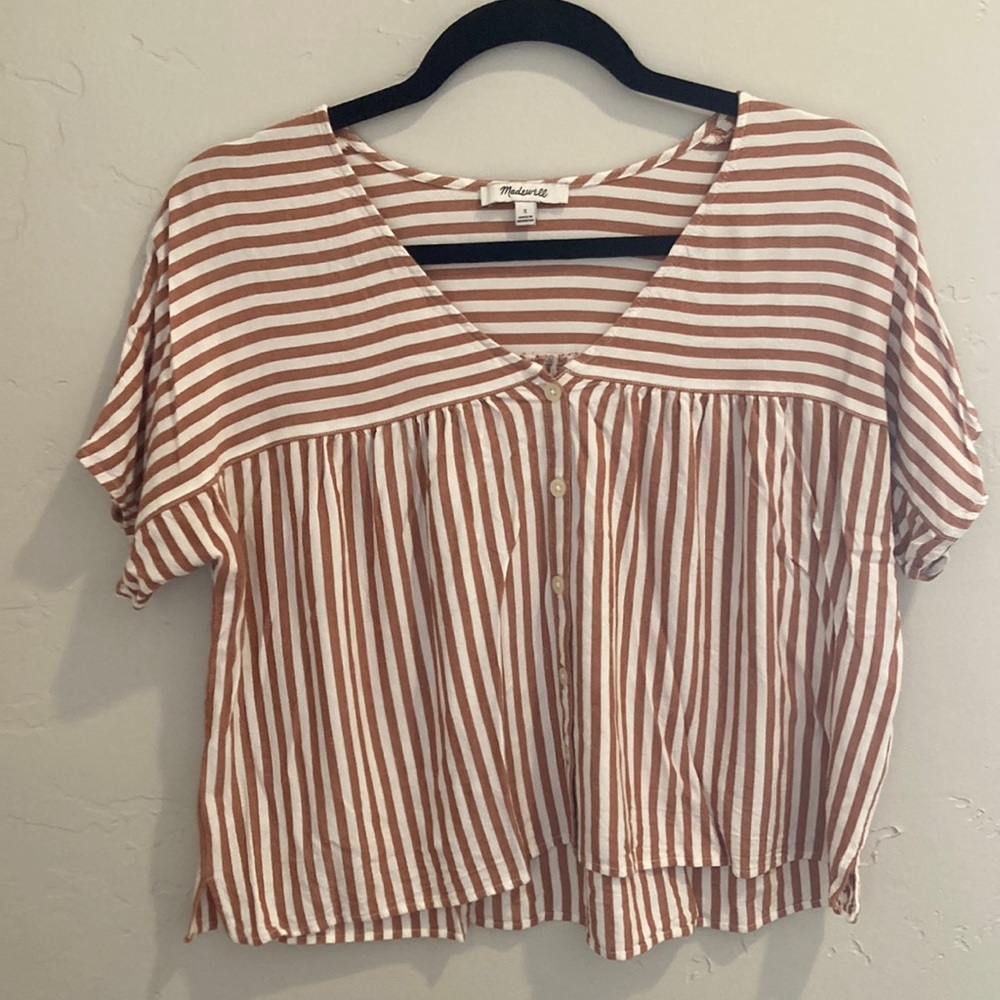 Madewell Striped Semi Crop Top